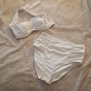 White high waisted bikini